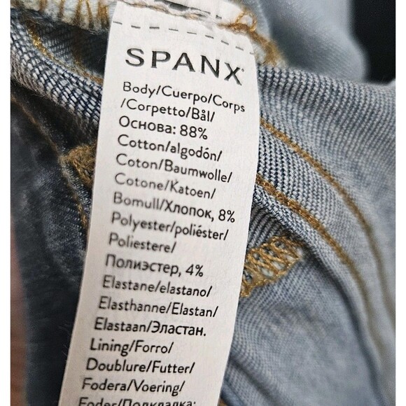 SPANX Shape Authentic 360 Jeans Women's Size S Tall Wide Leg Patch Pockets - Picture 8 of 8